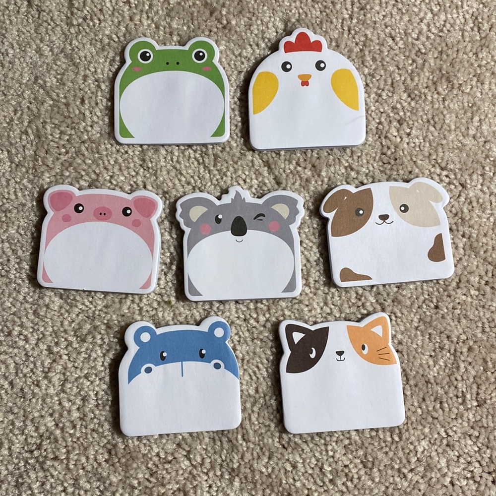 7 Animal sticky note pads